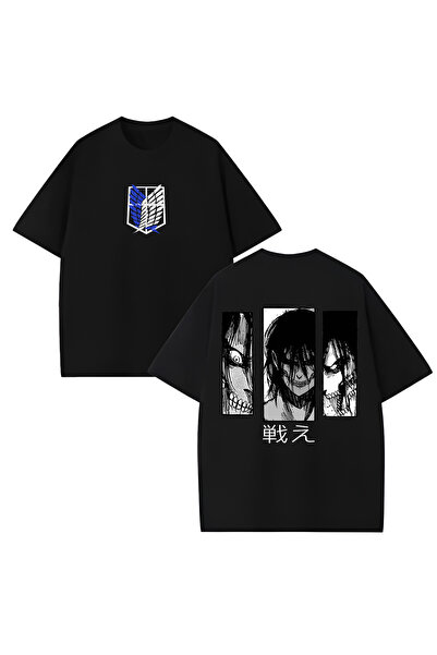 MAGORS Eren Jager iz anime filma Attack on Titan, unisex majica sa širokim kr...