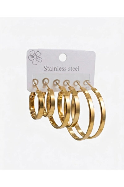 EASERA TİCARET Modern Ra Six Ring Earring Set - Kp00673