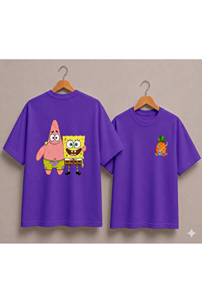 VODEXA Tricou oversize unisex PETRİK (SÜNGER OB) Imprimat, 100% bumbac, croia...