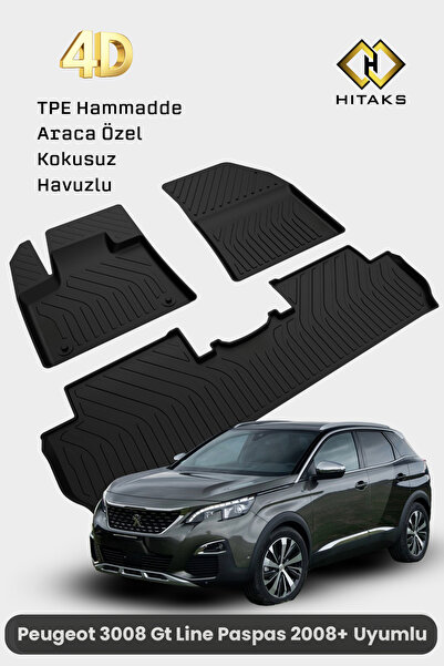 Hitaks Peugeot 3008 Gt Line Havuzlu 4D Paspas 2016 2017 2018 2019 2020 2021 2...
