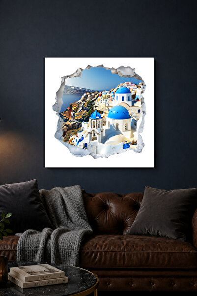 Lucena Pictură murală decorativă cu tematică Grecia, peisaj 3D Santorini, pic...