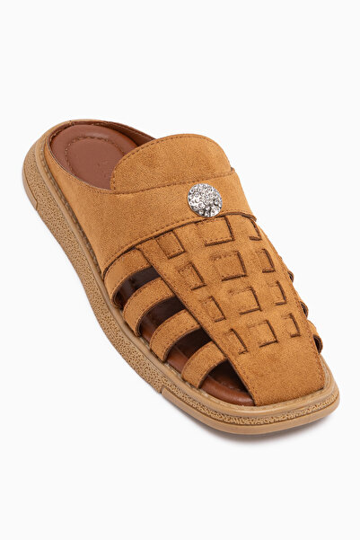 Limoya Alde Mustard Suede Closed-Front Women's Slippers