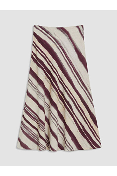 LC Waikiki Dar Fit Patterned Linen Blend Skirt
