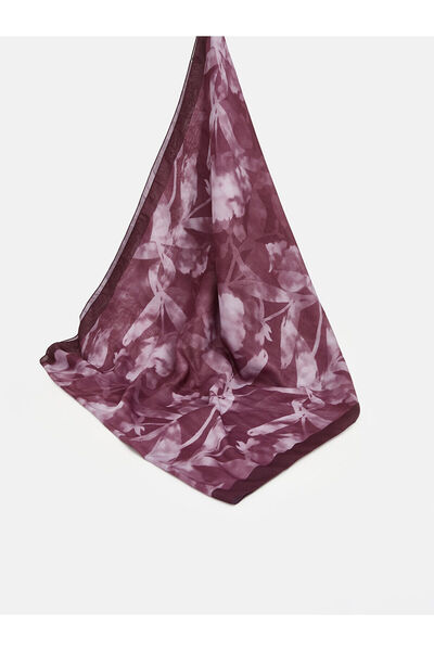 LC Waikiki Lcw Modest Plum Voile Floral Women's Shawl with Nevavm Difference
