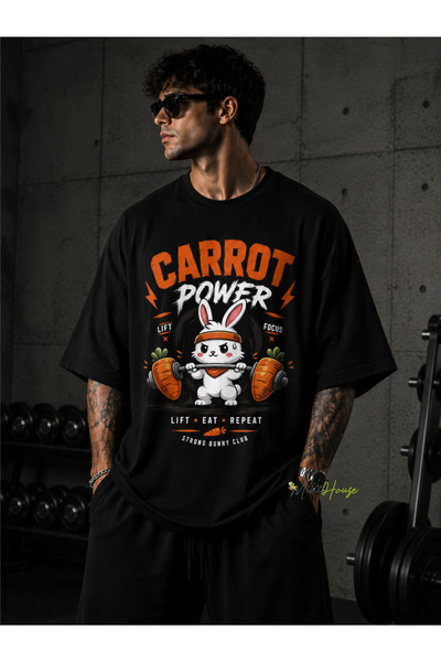 MiniHouse Rabbit Gym Printed Oversize T-Shirt