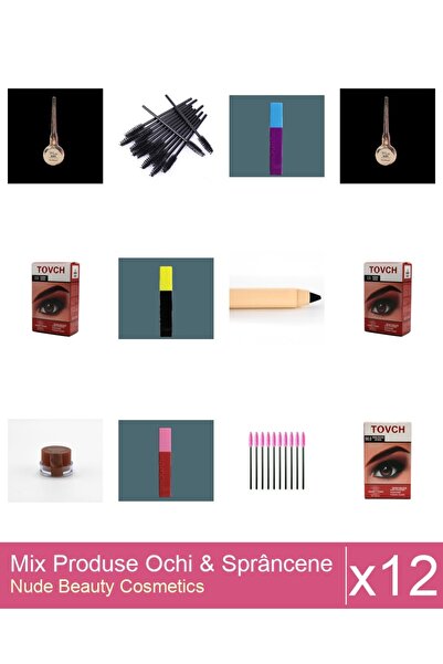 Makeup Set Mix 12 produse Rimel Sprancene: Set periute pentru stilizarea spra...