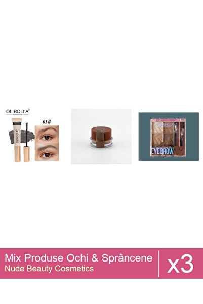 Makeup Set Mix 3 produse Rimel Sprancene: Rimel sprancene Olibolla #01 Espres...
