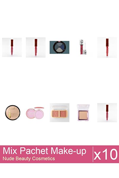 Makeup Set Mix 10 produse Palete Makeup: Ruj lichid mat, Hypoallergenic By Ma...