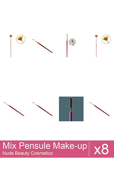 Makeup Set Mix 8 products Makeup Brushes: Cat's Tongue Gel Brush - No. 6, Man...