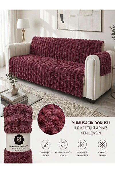 HomeLuxeConsept Peluş Koltuk Örtüsü Pofuduk 175x220