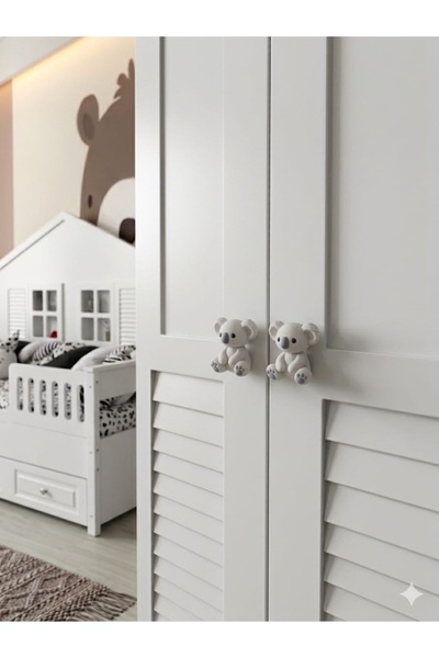 OİL TASARIM Koala model dolap kulbu bebek ve çocuk odası (tek adet )