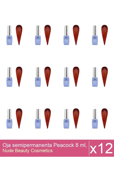 Makeup Set of 12x Peacock semi-permanent nail polish 8 ml, 05