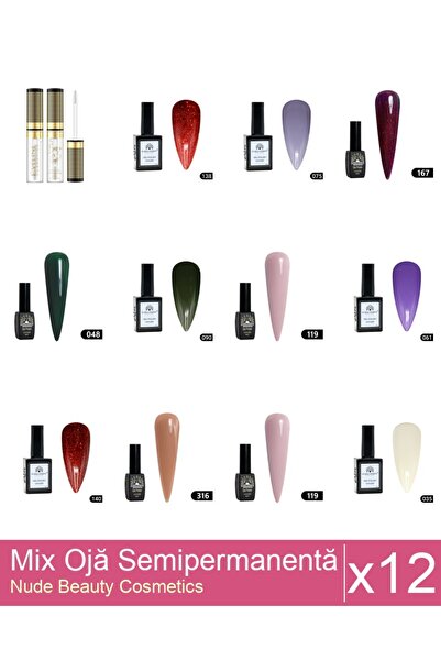 Makeup Set Mix 12 produse Nail Oja: Oja semipermanentă Global Fashion, Gel po...