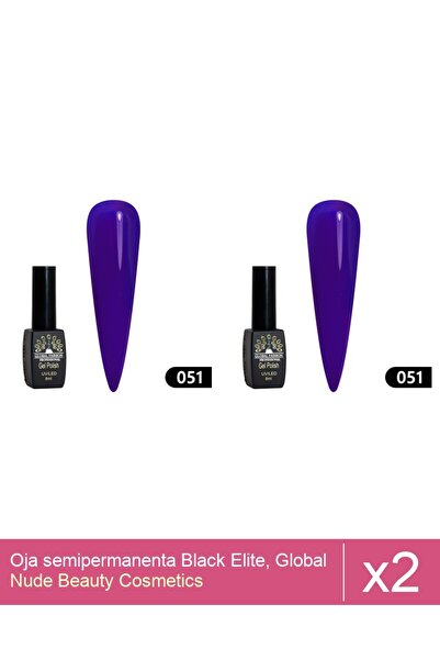 Makeup Set 2x Oja semipermanenta Black Elite, Global Fashion 8 ml,051