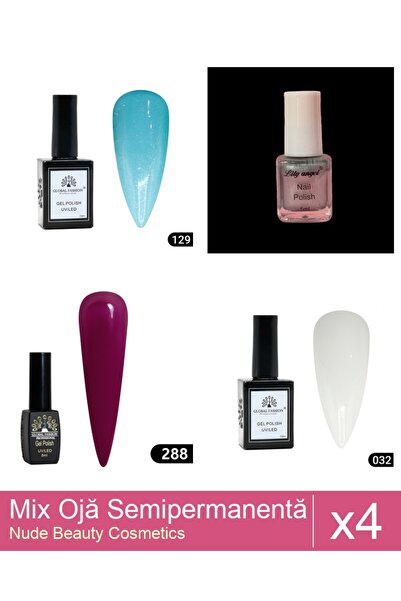 Makeup Set Mix 4 produse Nail Oja: Oja semipermanentă Global Fashion, Gel pol...