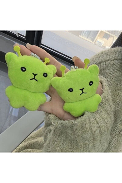 Choice 2P Green Alien Cat Plush Keychains Mini Style Furry Pendant for Couple...