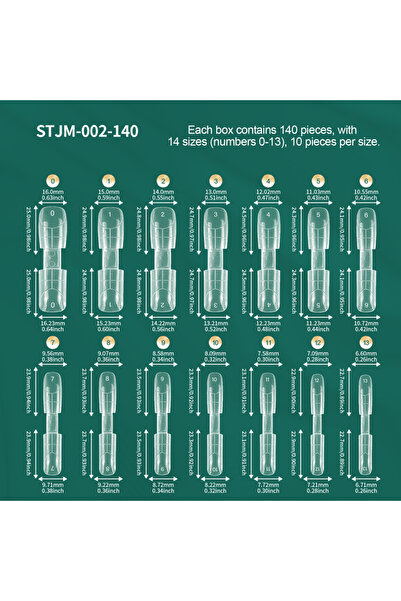 Choice1 نظام أظافر نايل بوب ثنائي الأشكال STJM-002-140، 140 قطعة، أشكال مربعة...