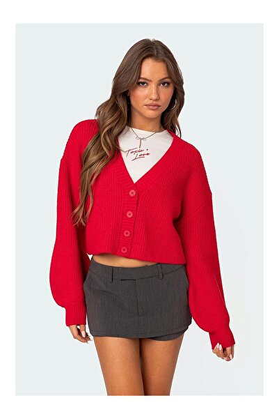 LC Waikiki Nevavm Red Buttoned Knitwear Sweater Cardigan Mg1990