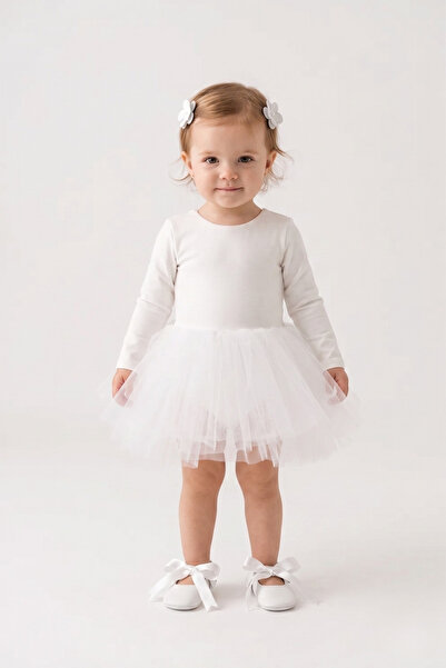 Le Mabelle Ecru Tutu Skirt Baby Girl Ballerina Dress - Miranda