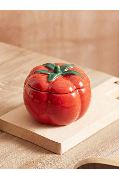 LC Waikiki Tomato Shaped Ceramic Bowl with Lid