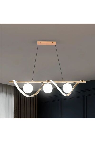 DELIGHT LUSTRA LED IRISA NEGRU+AURIU 45W/3000LM 2700K-6500K 3XG19 1000X210mm