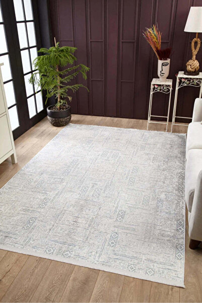 halinet Halı.Net White Modern Washable Non-Slip Living Room Carpet Haln-Hln1879