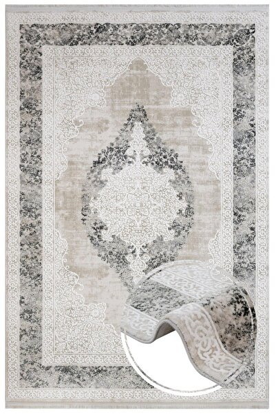 halinet Halı.Net Anthracite Modern Washable Non-Slip Living Room Carpet Nxs-N...