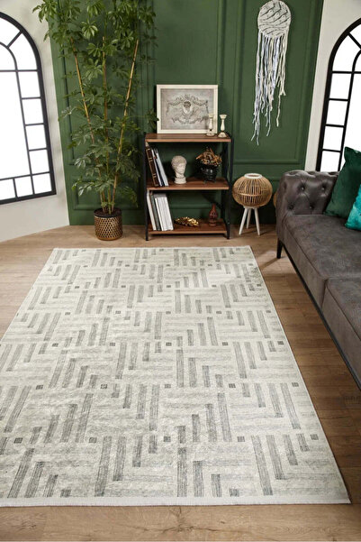 halinet Halı.Net White Modern Washable Non-Slip Living Room Carpet Haln-Hln1832