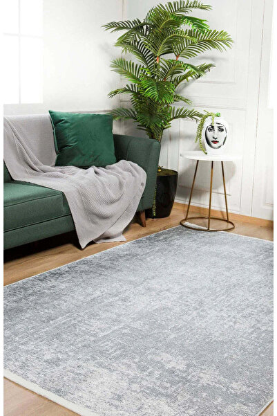 halinet Halı.Net Gray Modern Washable Non-Slip Living Room Carpet Haln-Hln793