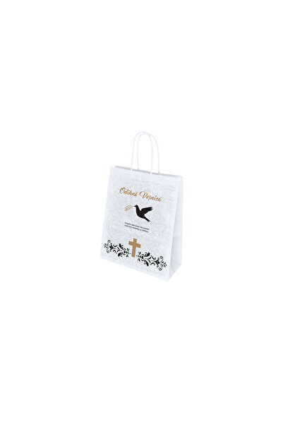 Papette Set of 500 pcs. Kraft paper bag WHITE Dove with Roses Eternal Rest, t...
