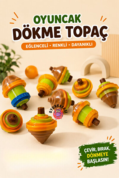 OYUNKAFASI Oyuncak Dökme Topaç 4 Adet Renkli Eğlenceli Karne ve Doğum Günü He...