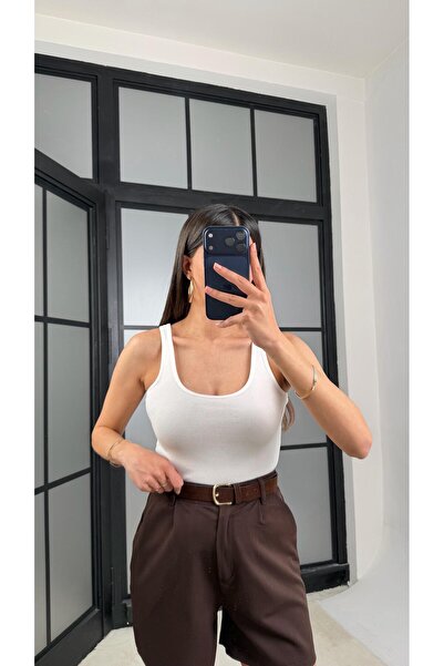 GAUS CO White Basic Strappy Tank Top Gaus-01383