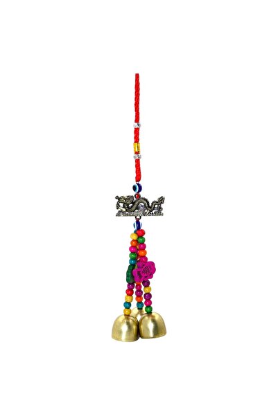 HEDİYE FİKRİ Feng Shui Dragon Figured 3-Piece Metal Bell Abundance Wall Ornament