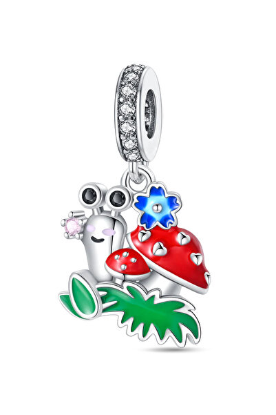 Fubena Cute Red Shell Snail Dangle Charm