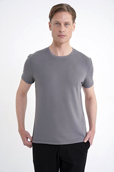 Efor Comfort Fit Crew Neck 97% Stretch Cotton Anthracite T-Shirt Ts 885