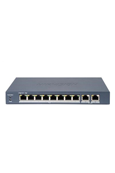DS-3E0310P-E/M 8 Port 10/100 + 2 Port Gigabit Uplink 60W POE Metal Kasa Switch