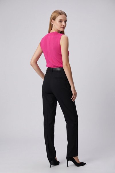 odelon Bluză tricotată cu nervuri, fără mâneci, pentru femei, fucsia