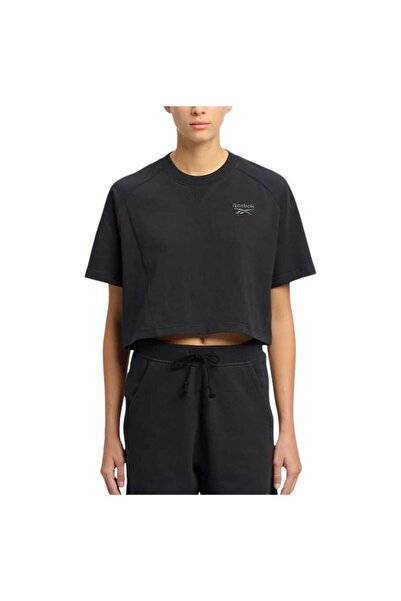 Reebok Tricou de damă cu mânecă scurtă, cu elemente iconice, mărimea M