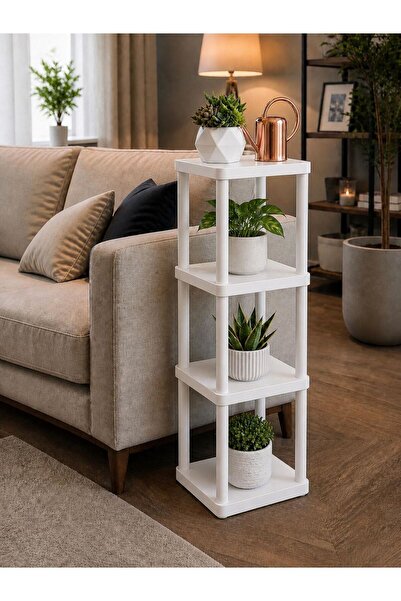 CasaNovi Sakura 4 Katlı Çiçeklik Saksılık Beyaz