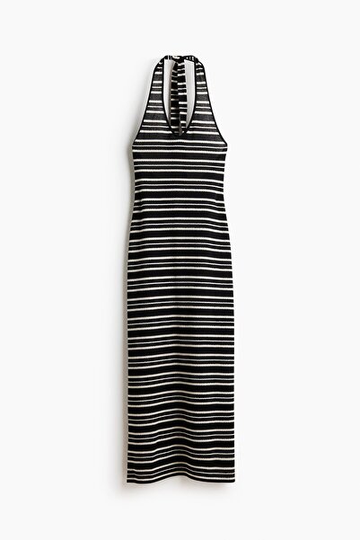 H&M Boyundan Bağlı Triko Elbise