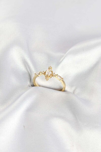 Inure Jewelry Gold Color Vintage Model Zircon Stone Ring