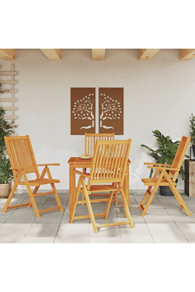 vidaxl Set mobilier de gradina, 5 piese, 85x85x74 cm, lemn masiv de acacia
