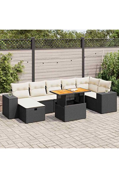 vidaxl Set mobilier de gradina cu perne, 5 piese,poliratan/lemn acacia