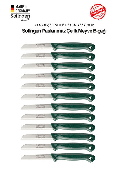 Solingen Profesyonel Yeşil Meyve Bıçağı Ultra Keskin Paslanmaz Çelik Mutfak B...