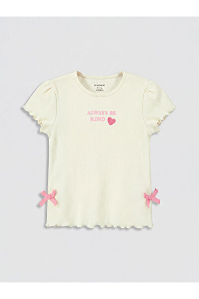 LC Waikiki تي شيرت للفتيات الصغيرات مطبوع عليه Sparkly Choices من Shining Store