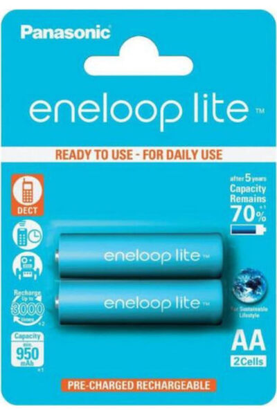 PANASONIC Eneloop lite BK-3LCCE/2BE – Επαναφορτιζόμενες Μπαταρίες ΑΑ (2 τμχ)