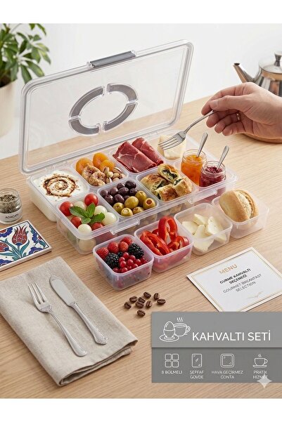 Senz 8 Bölmeli Kristal Kahvaltılık Ve Organizer