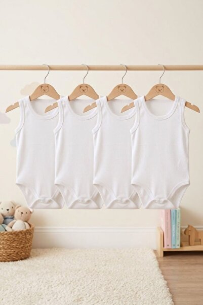 BenimBebek 100% Cotton Baby Bodysuit with 4 Snap Fasteners / Cotton Baby Unde...