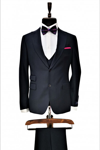 ROMASTER Men's Slim Fit with Felix navy blue vest