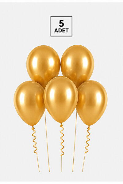 Balonsan Altın Metalik Balon 5 Adet